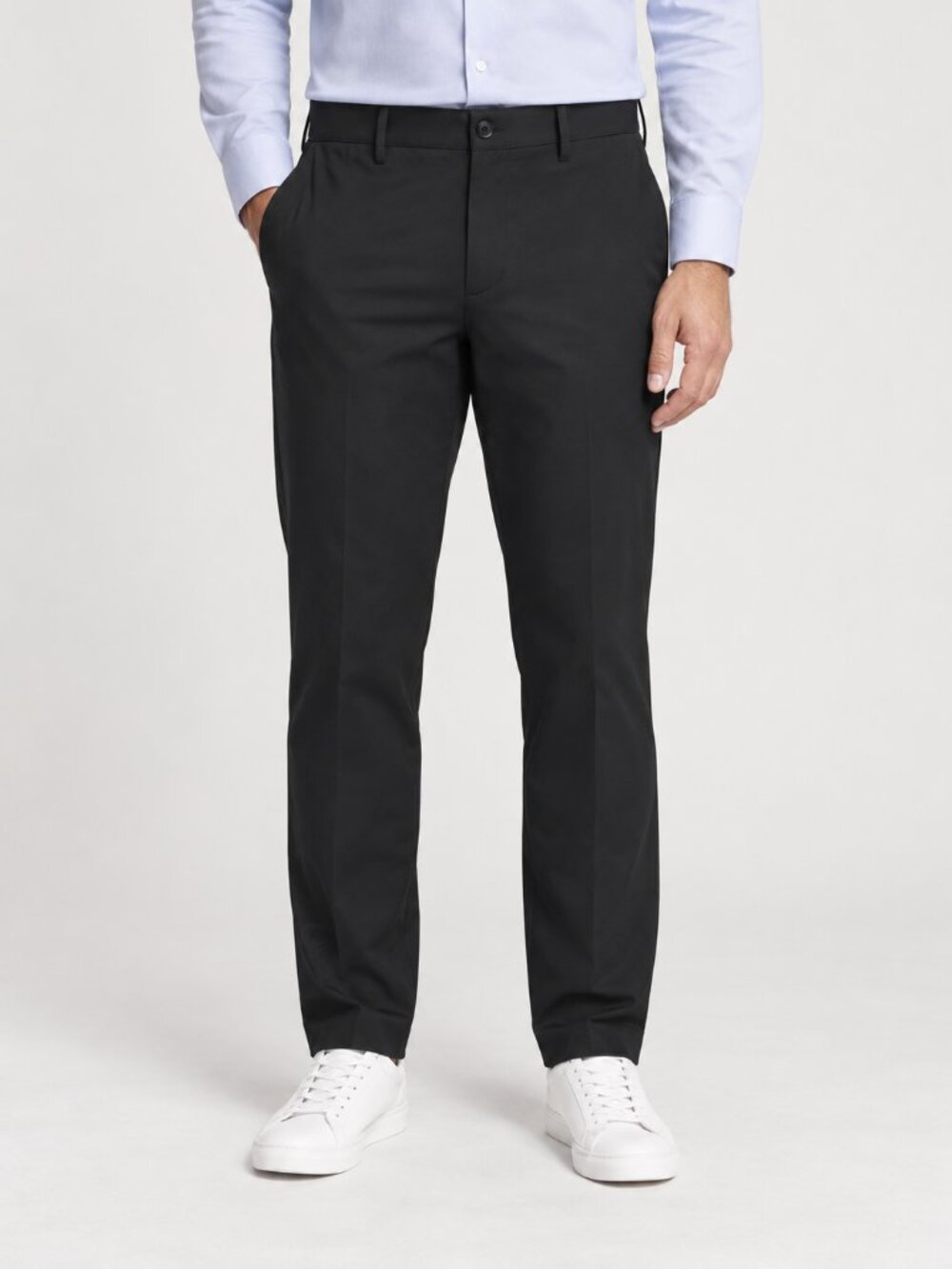 Banana Republic Mens Flat Front Black Pants 36x30 Stretch NWT